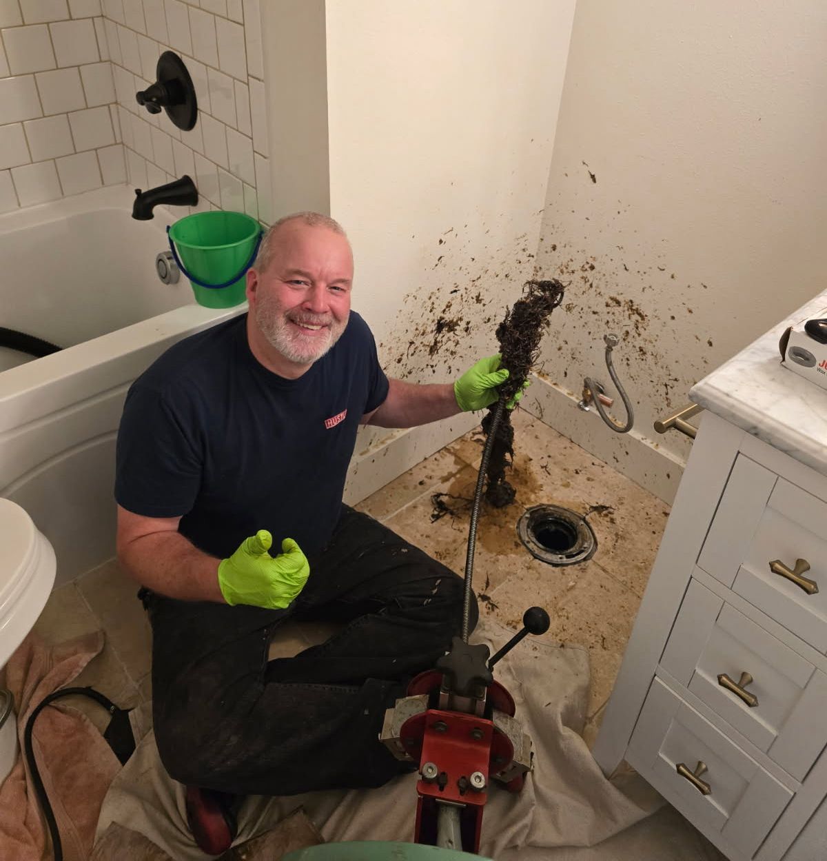 person sewer drain